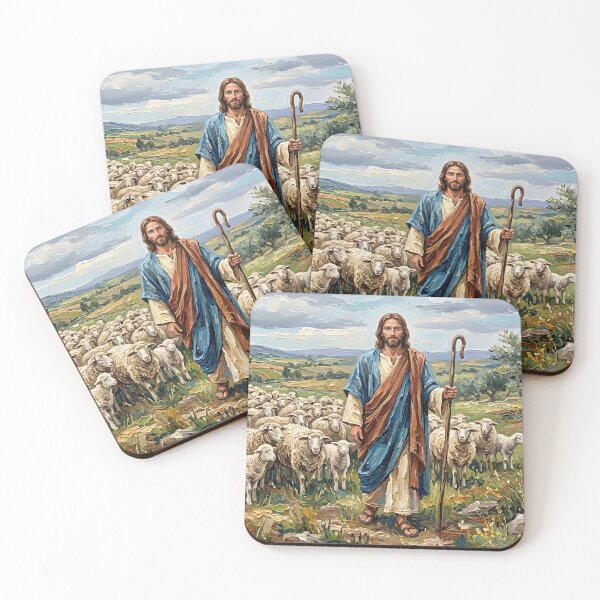 Item preview, Jesus the Shepherd Leading his Flock to Safety designed and sold by LibertyForge-Co.