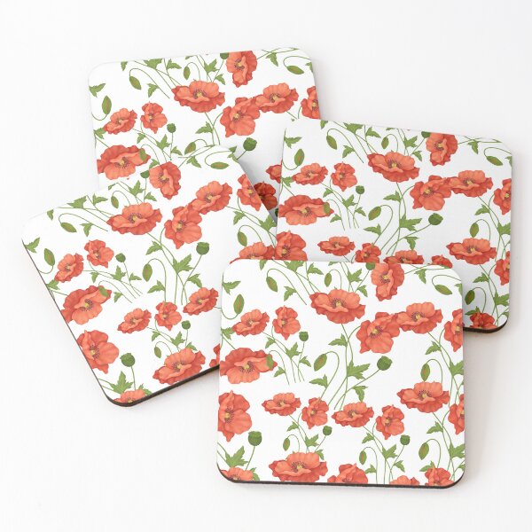 Item preview, Red Poppy Flowers Floral Pattern designed and sold by Atlasoloji.