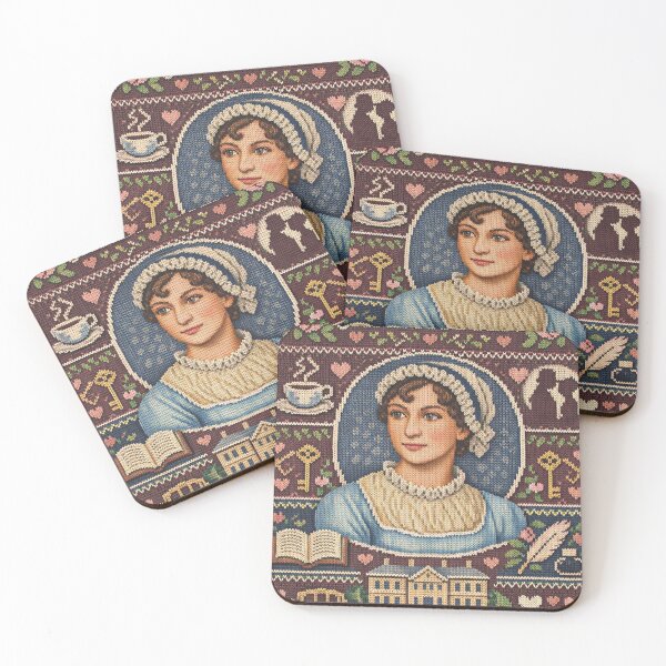 Item preview, Jane Austen portrait in classic English knitting pattern designed and sold by Mauswohn.