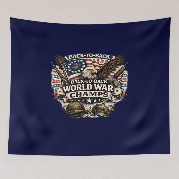 Item preview, Back-to-Back World War Champs Shirt | Funny Patriotic USA Eagle Tee | Vintage American Pride Independence Day Shirt and Printed Merchandise designed and sold by RockyLambda.