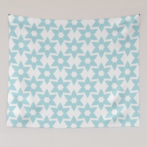 Item preview, White & powder blue abstract flowers designed and sold by Mint + Midnight.