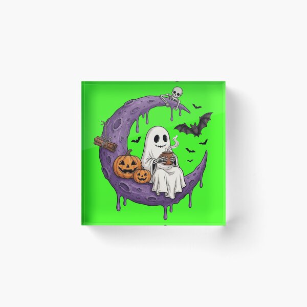 Item preview, Spooky Cute Ghost Drinking Coffee Moon designed and sold by Art-spree.