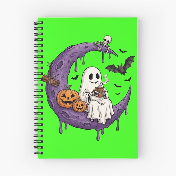 Item preview, Spooky Cute Ghost Drinking Coffee Moon designed and sold by Art-spree.