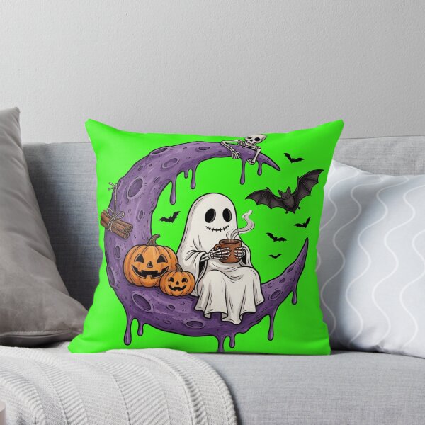 Item preview, Spooky Cute Ghost Drinking Coffee Moon designed and sold by Art-spree.