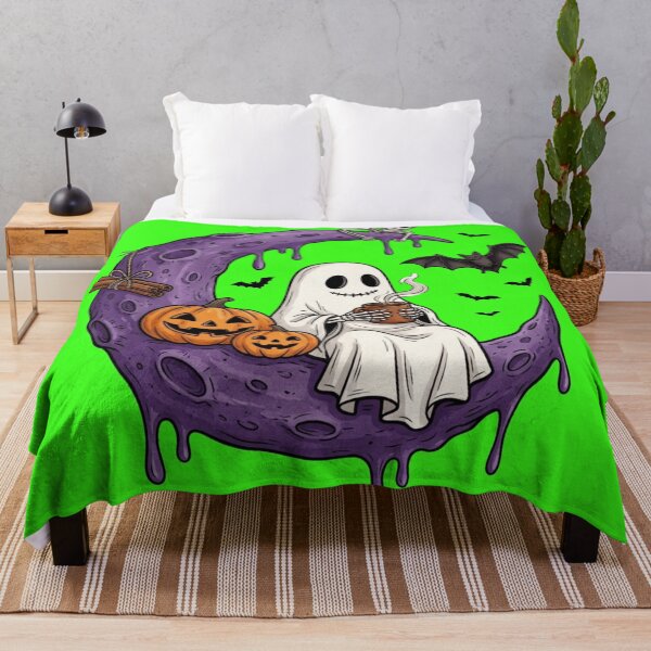 Item preview, Spooky Cute Ghost Drinking Coffee Moon designed and sold by Art-spree.