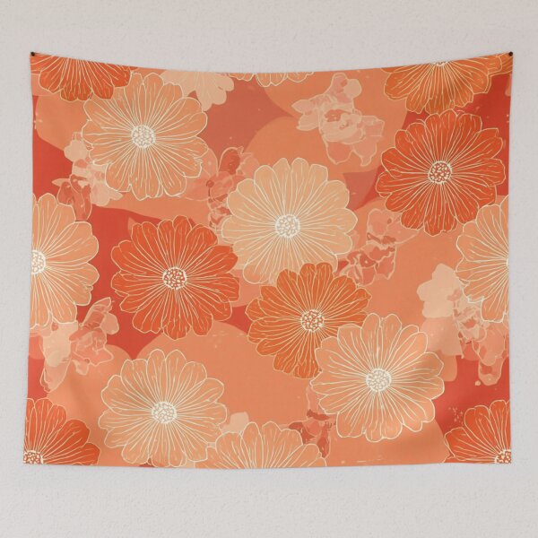 Item preview, Orange floral  designed and sold by Roxburylane.