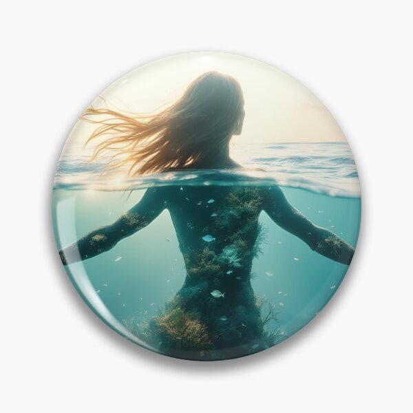 Item preview, Ocean Goddess World Ocean Day Coral Reef Art Print designed and sold by DreamyWallVibes.