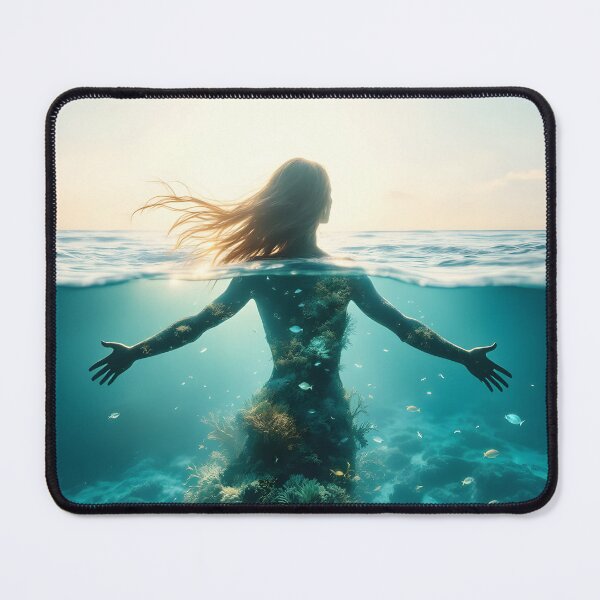 Item preview, Ocean Goddess World Ocean Day Coral Reef Art Print designed and sold by DreamyWallVibes.