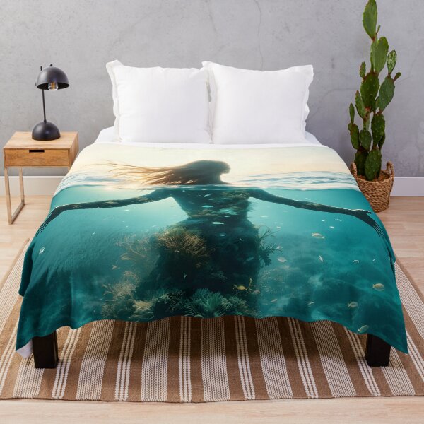 Item preview, Ocean Goddess World Ocean Day Coral Reef Art Print designed and sold by DreamyWallVibes.