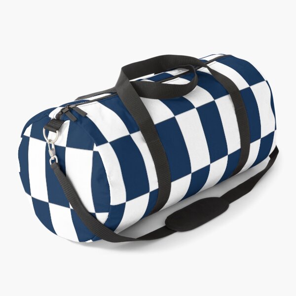 Item preview, Oxford blue & white rectangles checkered designed and sold by Mint + Midnight.