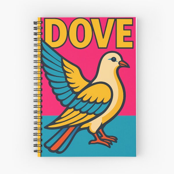 Item preview, Retro Pop Art Poster Illustration of Dove Bird | Bold Peace Symbol Print with Elegant White Wings & Modern Nature Aesthetic | Vintage Avian Wall Art Decor designed and sold by PaintedPixels01.
