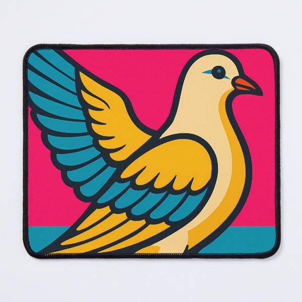 Item preview, Retro Pop Art Poster Illustration of Dove Bird | Bold Peace Symbol Print with Elegant White Wings & Modern Nature Aesthetic | Vintage Avian Wall Art Decor designed and sold by PaintedPixels01.