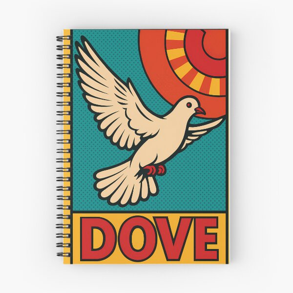 Item preview, Retro Pop Art Poster Illustration of Dove Bird | Bold Peace Symbol Print with Elegant White Wings & Modern Nature Aesthetic | Vintage Avian Wall Art Decor designed and sold by PaintedPixels01.