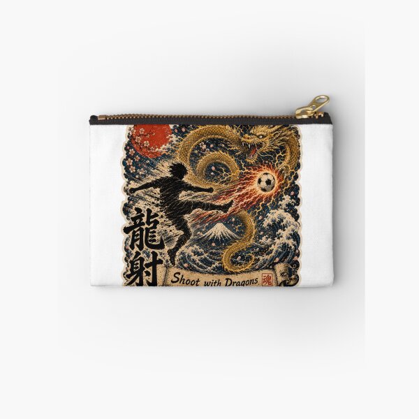 Item preview, Shoot with Dragons – Japanese Ukiyo-e Soccer Dragon Sticker Art designed and sold by Locker39.