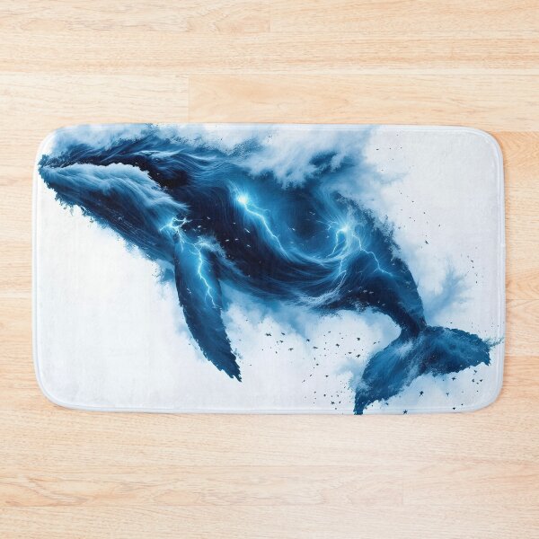 Item preview, Storm Whale Lightning World Ocean Day Art Print designed and sold by DreamyWallVibes.