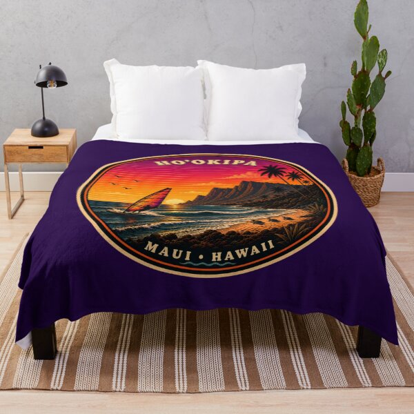 Item preview, Ho'okipa Beach Maui Retro Sunset Badge designed and sold by Swanny's Custom T-shirt and Gift Designs.
