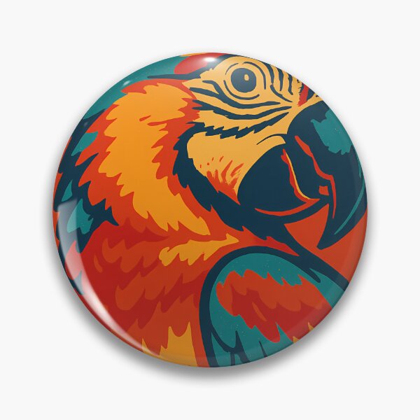 Item preview, Retro Pop Art Poster Illustration of Macaw Parrot | Bold Tropical Bird Print with Vibrant Feathers, Exotic Jungle Colors & Modern Wildlife Aesthetic | Vintage Nature Wall Art Decor designed and sold by PaintedPixels01.