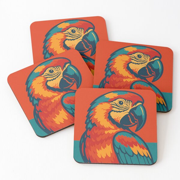 Item preview, Retro Pop Art Poster Illustration of Macaw Parrot | Bold Tropical Bird Print with Vibrant Feathers, Exotic Jungle Colors & Modern Wildlife Aesthetic | Vintage Nature Wall Art Decor designed and sold by PaintedPixels01.
