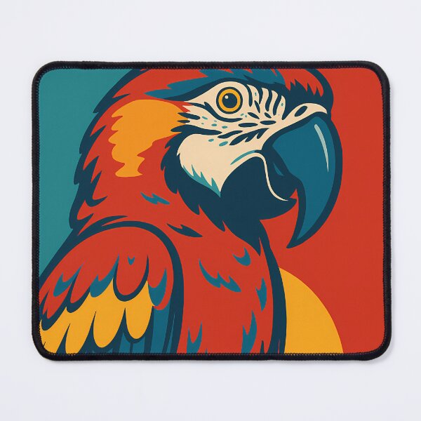 Item preview, Retro Pop Art Poster Illustration of Macaw Parrot | Bold Tropical Bird Print with Vibrant Feathers, Exotic Jungle Colors & Modern Wildlife Aesthetic | Vintage Nature Wall Art Decor designed and sold by PaintedPixels01.