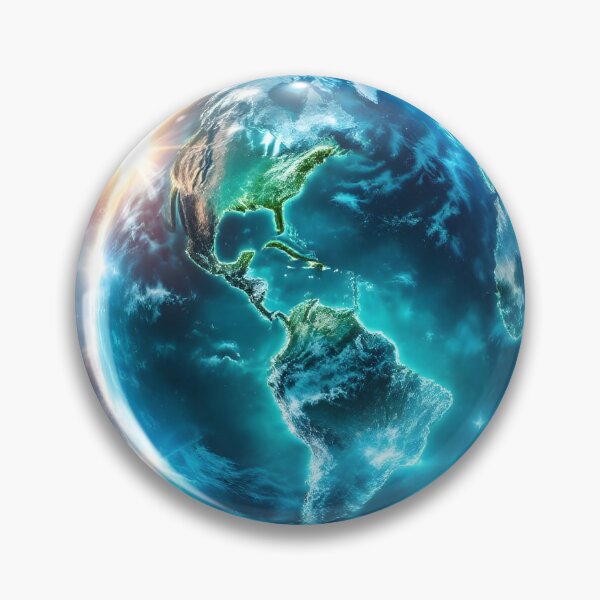 Item preview, Glowing Earth Nebula World Ocean Day Space Art Print designed and sold by DreamyWallVibes.