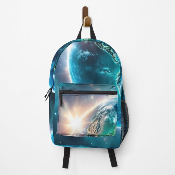 Item preview, Glowing Earth Nebula World Ocean Day Space Art Print designed and sold by DreamyWallVibes.