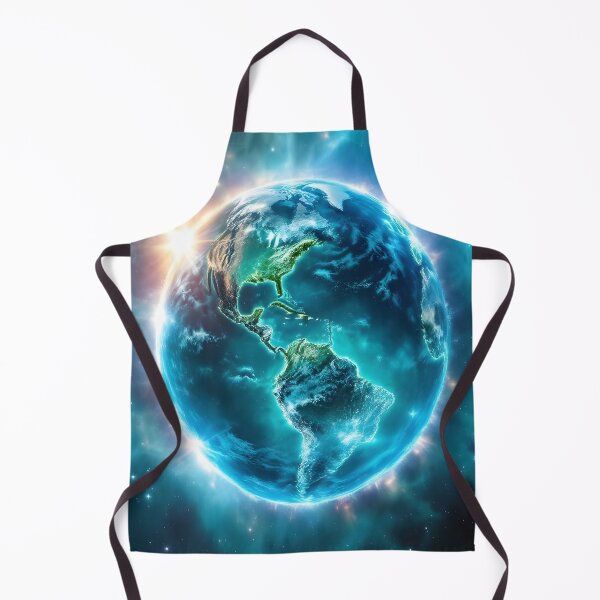Item preview, Glowing Earth Nebula World Ocean Day Space Art Print designed and sold by DreamyWallVibes.