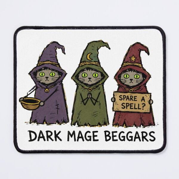 Item preview, Dark Mage Cat Beggars Wizard Fantasy RPG Magic Humor designed and sold by bosamji.