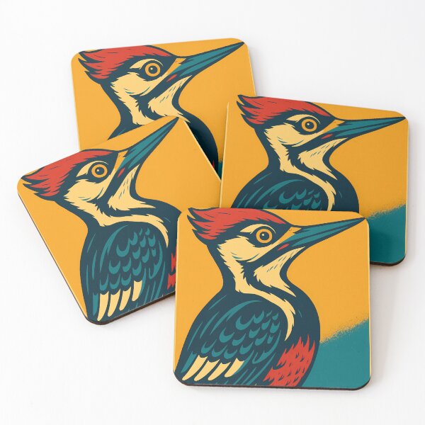 Item preview, Retro Pop Art Poster Illustration of Woodpecker | Bold Forest Bird Print with Vibrant Feathers, Tree Texture & Nature Aesthetic | Vintage Wildlife Wall Art Decor designed and sold by PaintedPixels01.
