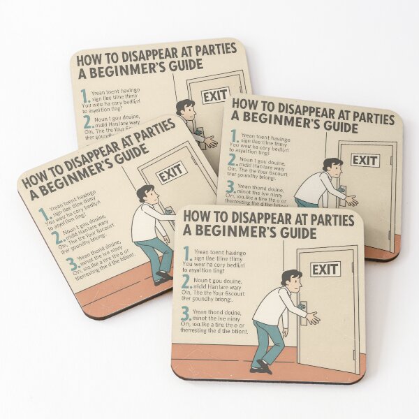 Item preview, How To Disappear At Parties designed and sold by PictorialWhimsy.