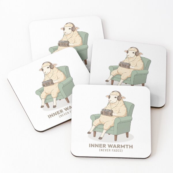 Item preview, Cozy Sheep Listening to Music Retro Aesthetic designed and sold by COZY VINTAGE animal.