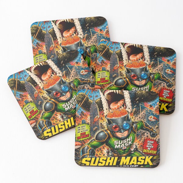 Item preview, Sushi Mask The Movie: Revenge of the Sushi Empire - Retro Comic Book Style Kaiju Art designed and sold by Surreal Characters & Cute Pups.