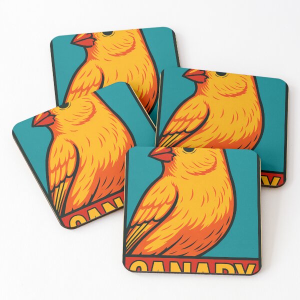 Item preview, Retro Pop Art Poster Illustration of Canary Bird | Bold Vibrant Yellow Songbird Print with Tropical Minimal Aesthetic | Vintage Nature Wall Art Decor designed and sold by PaintedPixels01.