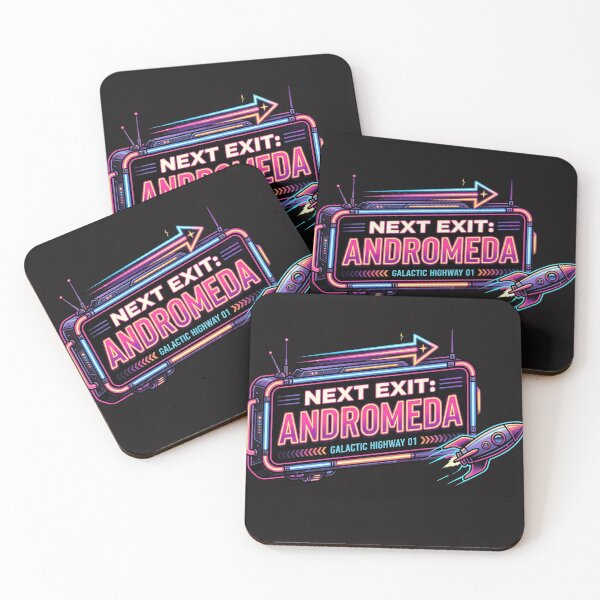 Item preview, Next Exit Andromeda Galactic Highway Neon Sign Retro Space Humor Art designed and sold by Void and Neon.