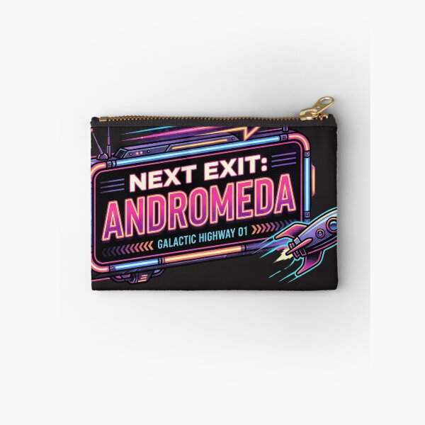 Item preview, Next Exit Andromeda Galactic Highway Neon Sign Retro Space Humor Art designed and sold by Void and Neon.