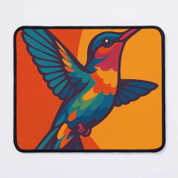 Item preview, Retro Pop Art Poster Illustration of a Hummingbird | Bold Tropical Bird Print with Vibrant Neon Feathers & Floral Motion Energy | Vintage Nature Wall Art Decor designed and sold by PaintedPixels01.