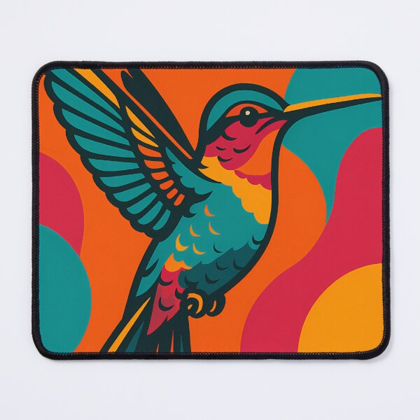 Item preview, Retro Pop Art Poster Illustration of a Hummingbird | Bold Tropical Bird Print with Vibrant Neon Feathers & Floral Motion Energy | Vintage Nature Wall Art Decor designed and sold by PaintedPixels01.