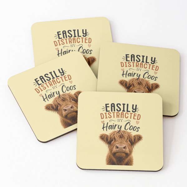 Item preview, Easily distracted by hairy coos: close-up Highland cow portrait designed and sold by Rue Market.