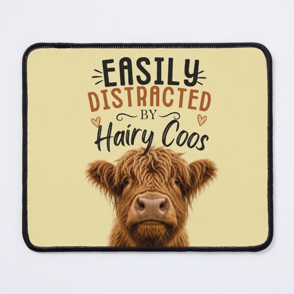 Item preview, Easily distracted by hairy coos: close-up Highland cow portrait designed and sold by Rue Market.