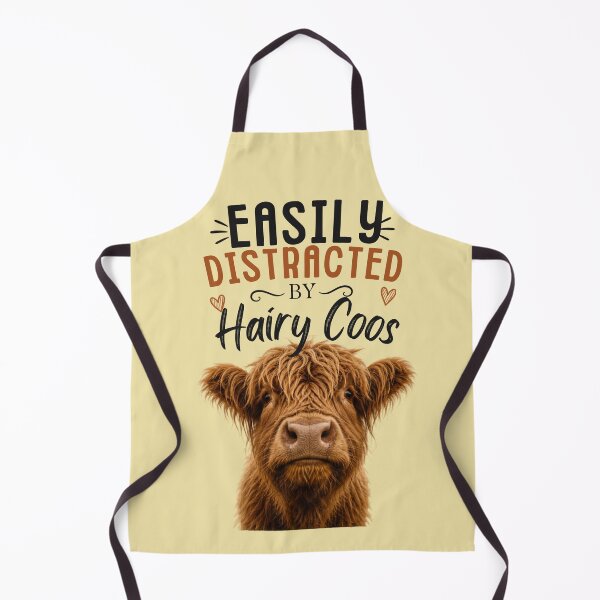 Item preview, Easily distracted by hairy coos: close-up Highland cow portrait designed and sold by Rue Market.