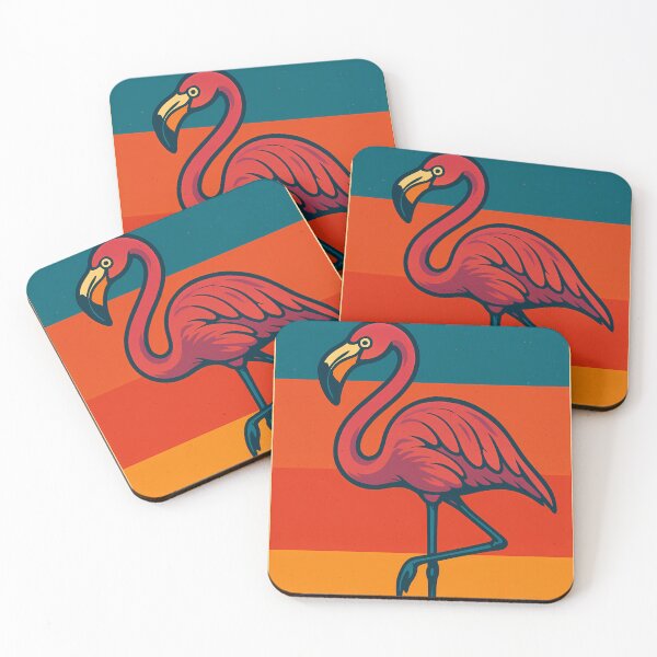 Item preview, Retro Pop Art Poster Illustration of Flamingo | Bold Tropical Bird Print with Vibrant Pink Plumage, Sunset Palms & Exotic Summer Aesthetic | Vintage Wildlife Wall Art Decor designed and sold by PaintedPixels01.