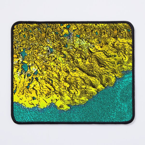 Item preview, Yellow Lichen Turquoise Water designed and sold by Brightside-art.