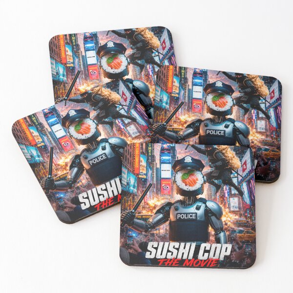 Item preview, Sushi Cop The Movie: The Tempura Ninja Appears — Friend or Foe? designed and sold by Surreal Characters & Cute Pups.