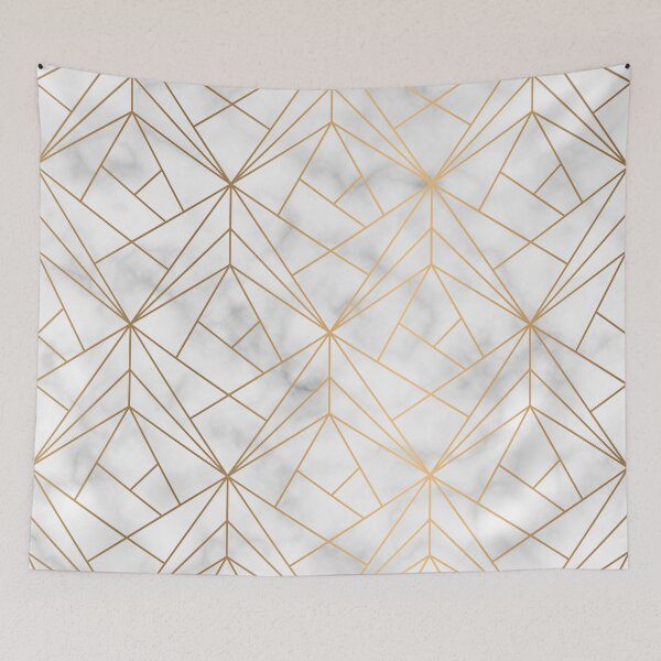 Item preview, Geometric Gold Pattern on Marble Texture designed and sold by Vic Torys ☆.