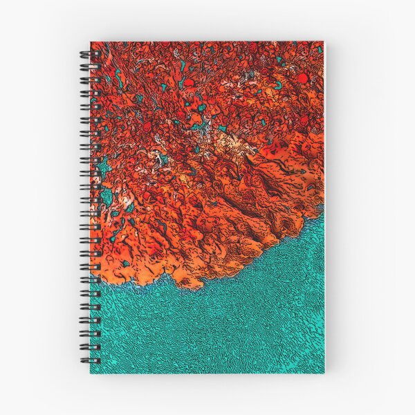 Item preview, Red Lichen Turquoise Water designed and sold by Brightside-art.