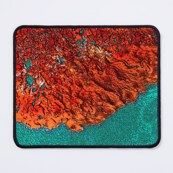 Item preview, Red Lichen Turquoise Water designed and sold by Brightside-art.