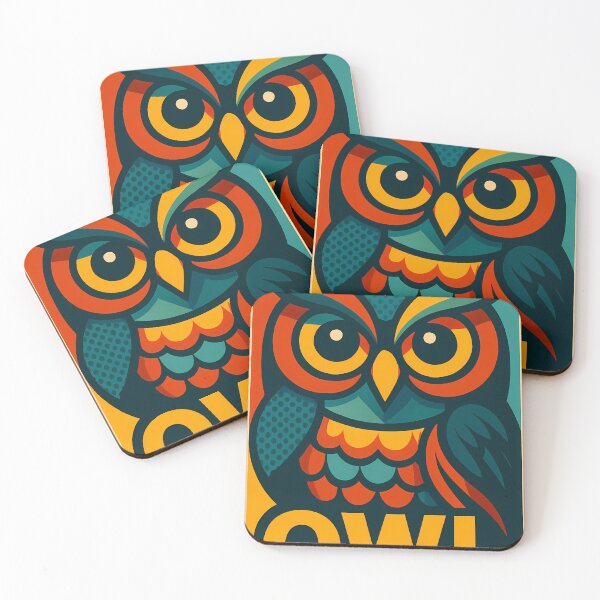Item preview, Retro Pop Art Poster Illustration of an Owl | Bold Wildlife Night Bird Print with Geometric Feathers & Neon Pop Aesthetic | Vintage Animal Wall Art Decor designed and sold by PaintedPixels01.