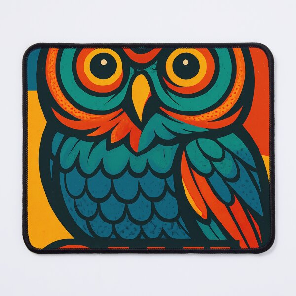 Item preview, Retro Pop Art Poster Illustration of an Owl | Bold Wildlife Night Bird Print with Geometric Feathers & Neon Pop Aesthetic | Vintage Animal Wall Art Decor designed and sold by PaintedPixels01.