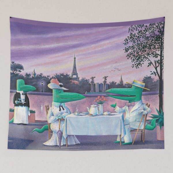 Item preview, Eiffel Tea Hour with Maurice Chevalligato designed and sold by Prints by Tracy Sabin.