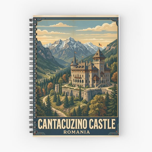 Item preview,  Cantacuzino Castle Romania Vintage Travel Poster designed and sold by Ar0undTheW0rld.