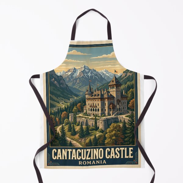 Item preview, Cantacuzino Castle Romania Vintage Travel Poster designed and sold by Ar0undTheW0rld.